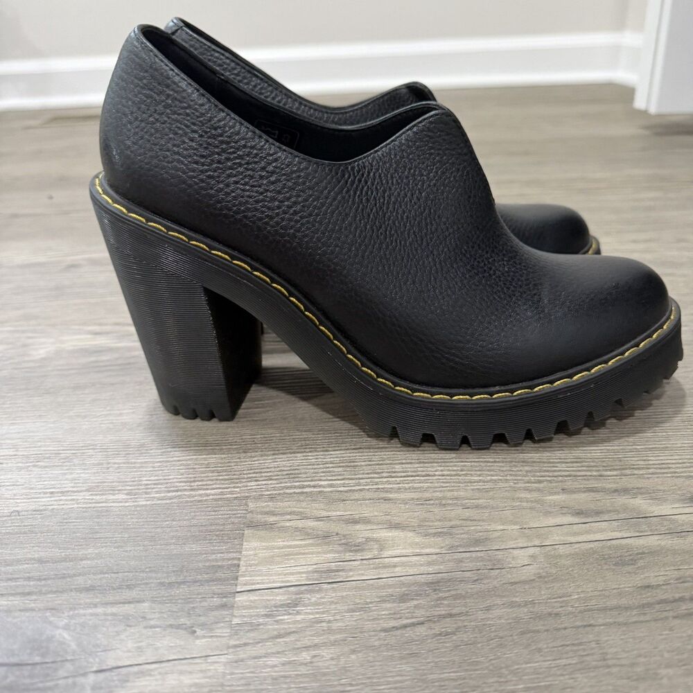 Dr Martens Cordelia Mule Heels Black Lug Platform Women's 9 - Picture 5 of 8